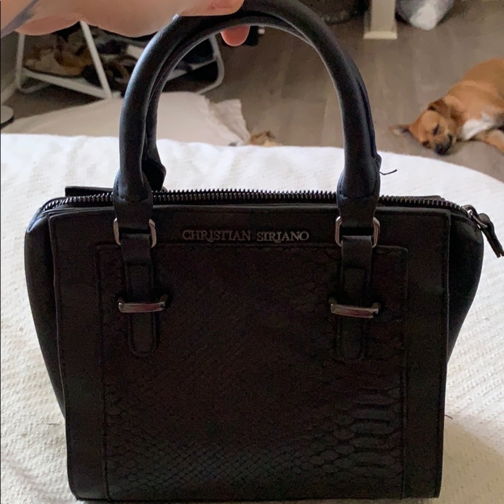 Black handbag Christian Siriano